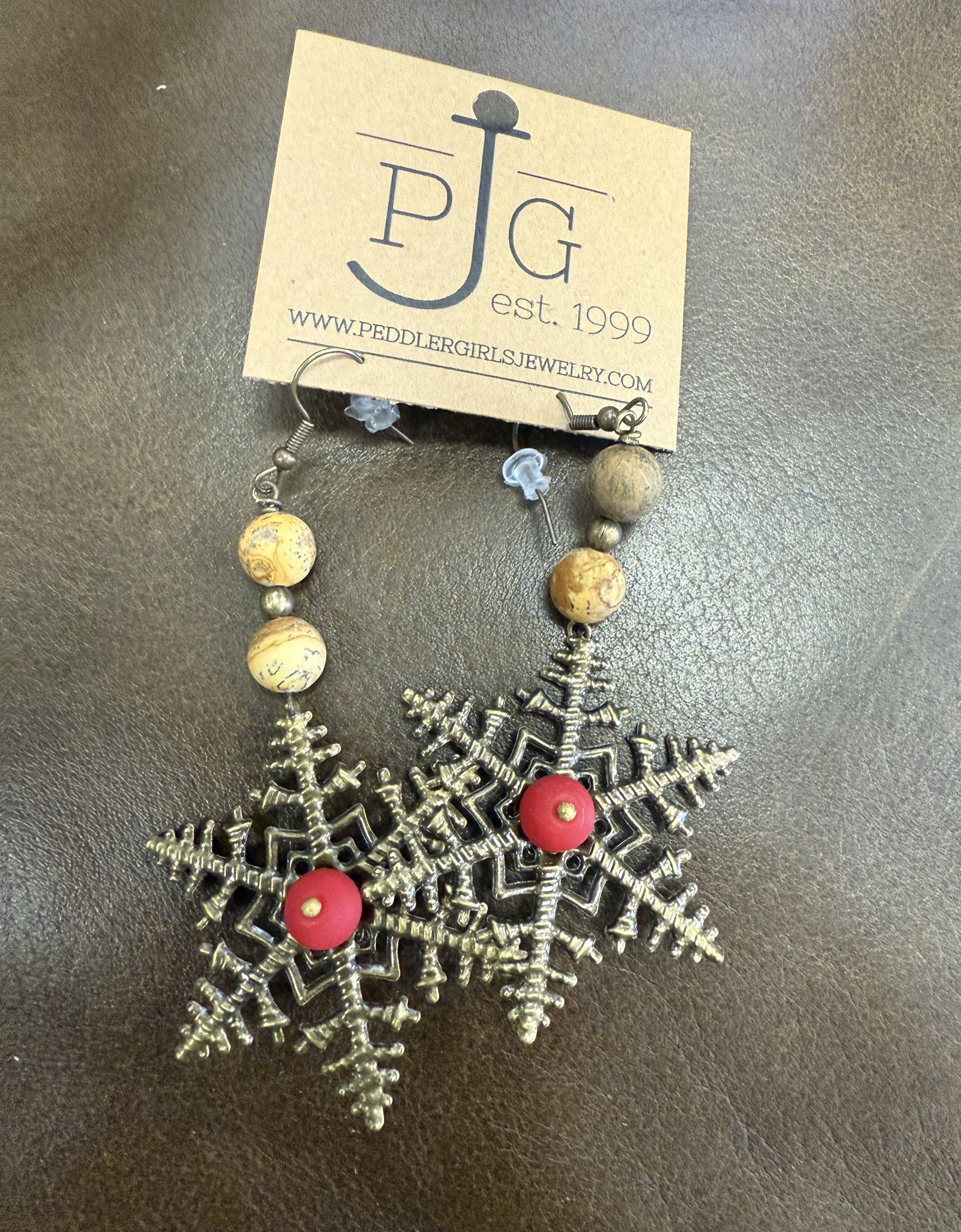 PGJ Filigree Snowflakes Bronze Dangle Earrings