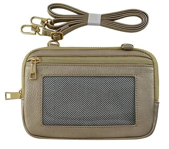 Cellphone Mini Crossbody Wallet Bag -  Champagne