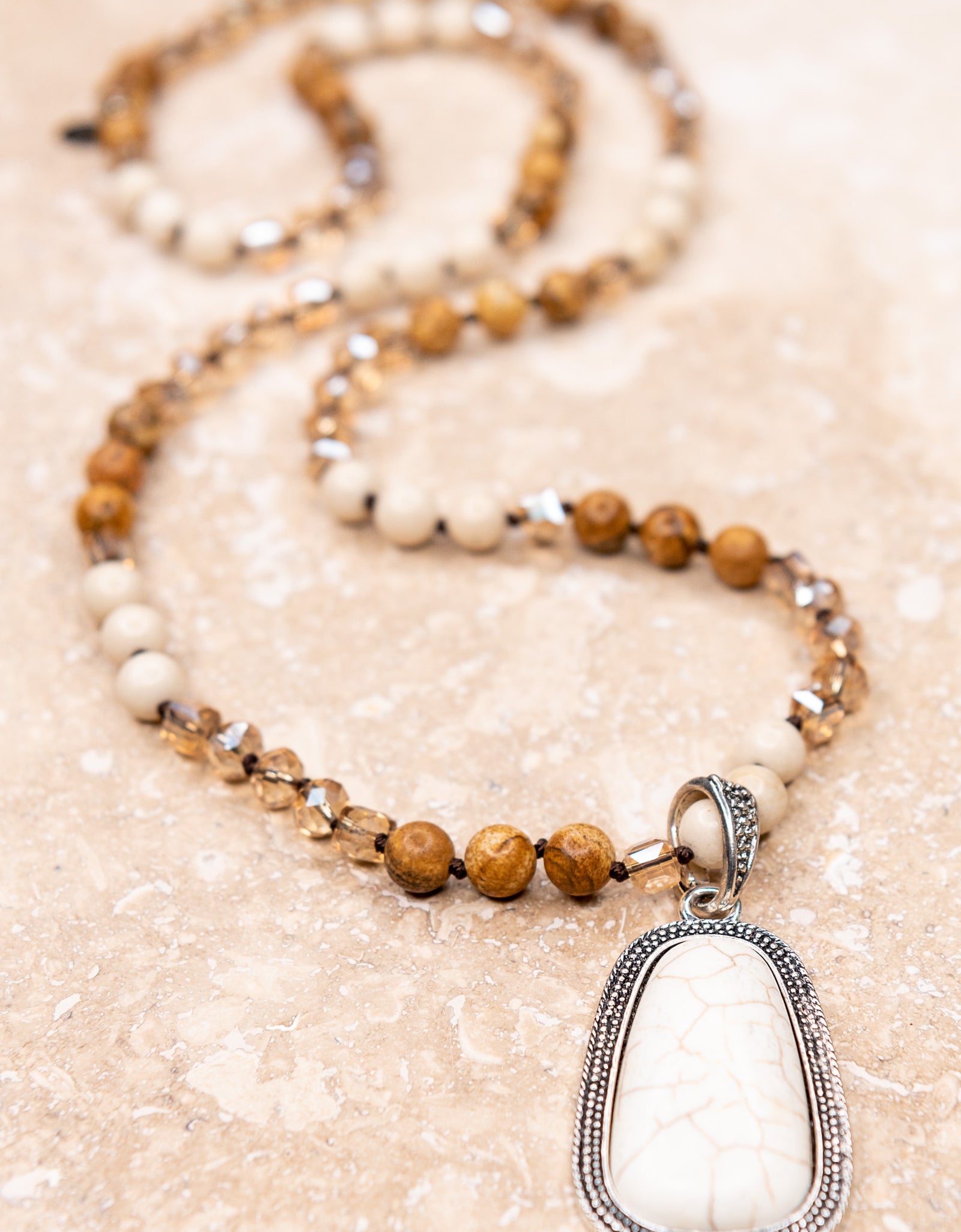 Adele Necklace White Stone