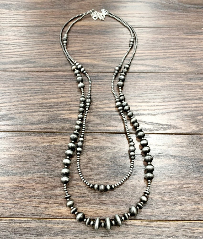 2-strand Navajo Bead Necklace 40 inch