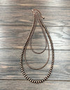 3-strand Copper Navajo Bead Necklace