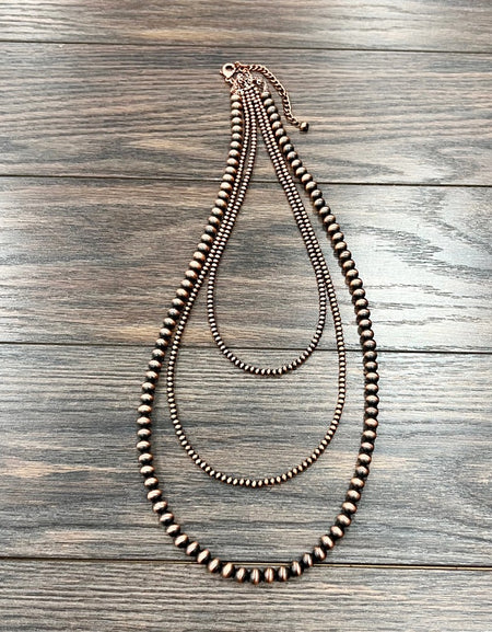 3-strand Copper Navajo Bead Necklace