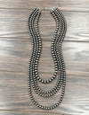 4-strand Polish Navajo Bead Necklace - 32 inch