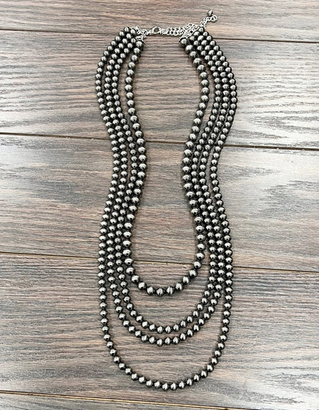4-strand Polish Navajo Bead Necklace - 32 inch