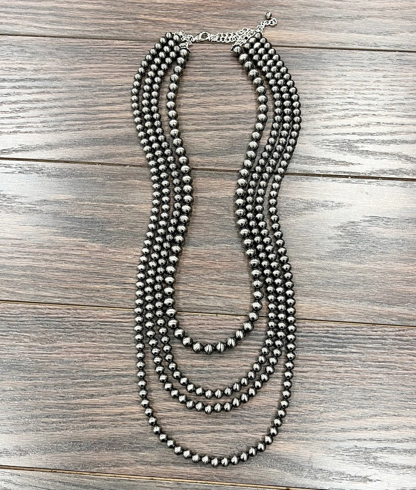 4-strand Polish Navajo Bead Necklace - 32 inch