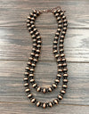 14 mm Copper Navajo Bead necklace - 30 inch