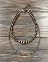 2-strand copper 20-25” long Navajo bead necklace