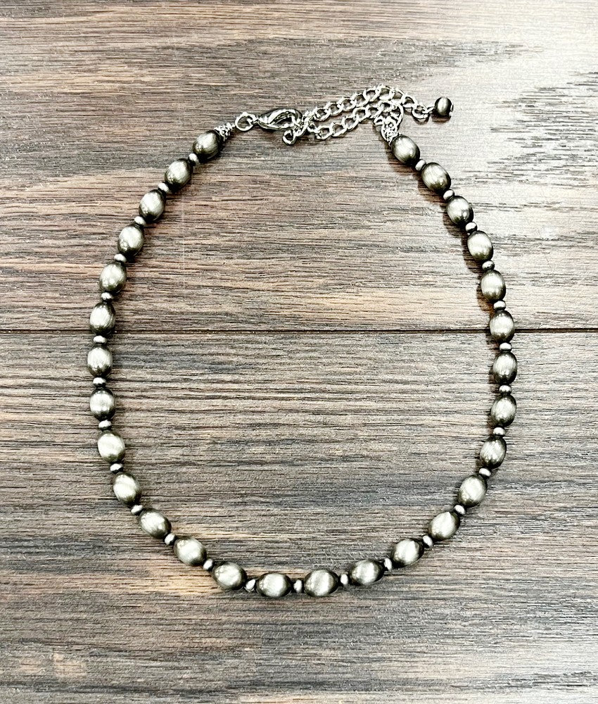 10mm Oval Navajo Bead Necklace