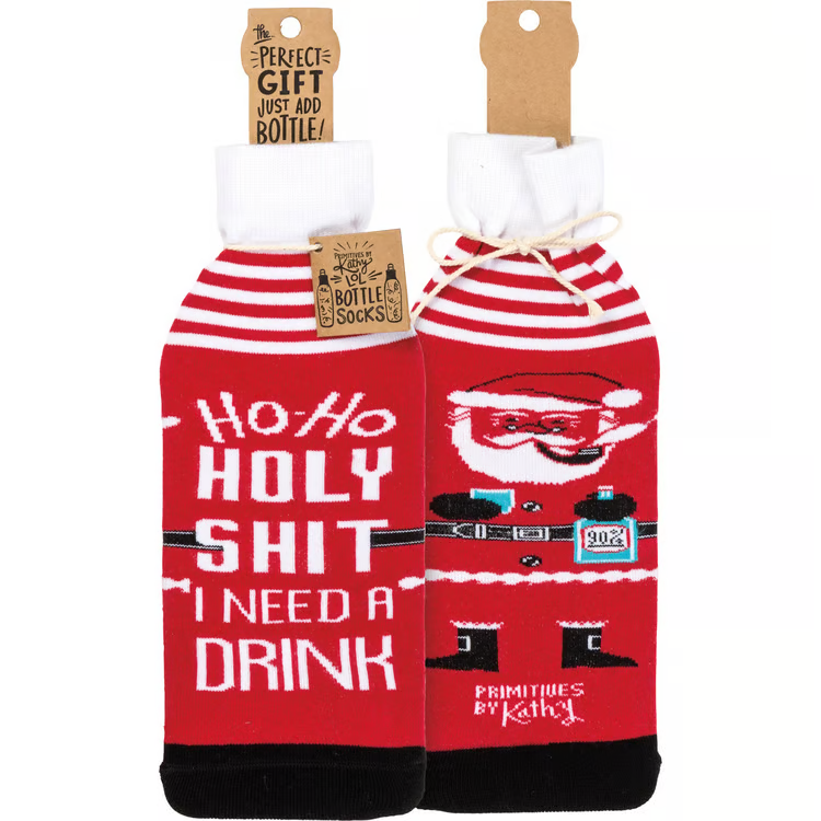 Ho Ho Holy I Need A Drink Bottle Sock