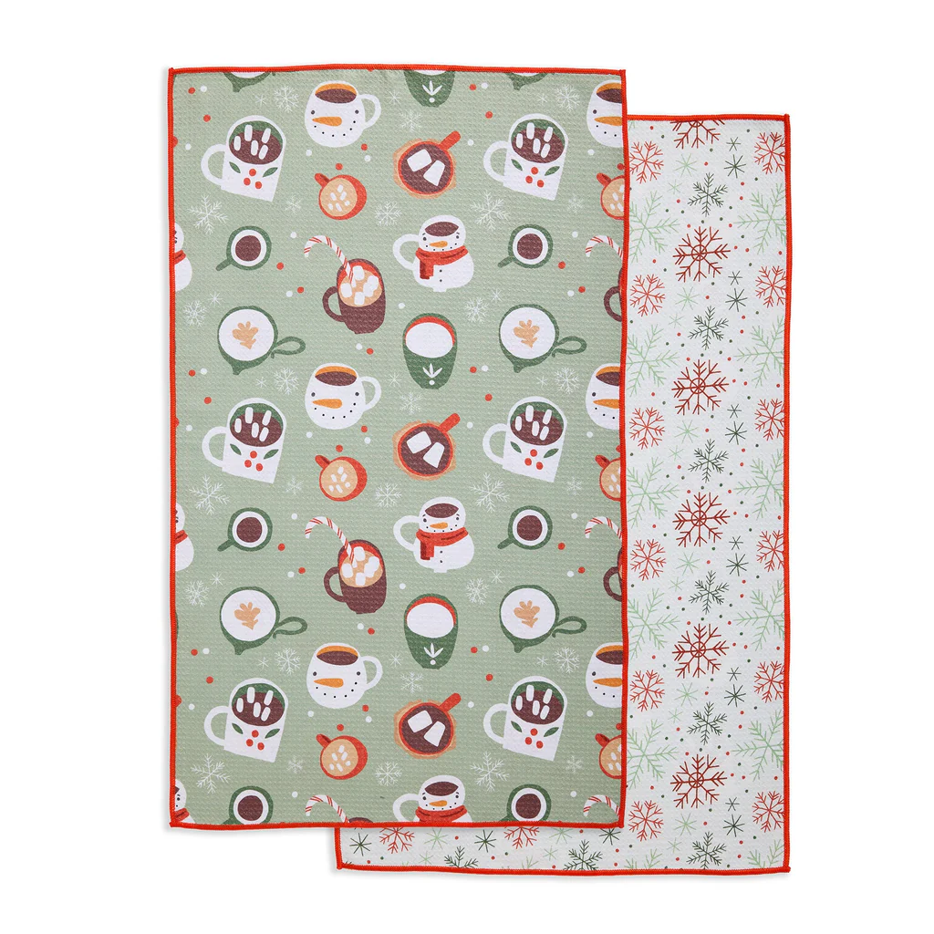 Cozy Cocoa Printed Microfiber Dishtowel