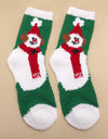 Christmas Holiday Warm Coral Fleece Fuzzy Socks - Snowman