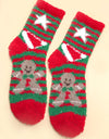 Christmas Holiday Warm Coral Fleece Fuzzy Socks - Gingerbread