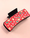 Faux Leather Christmas Holiday Claw Clip - Christmas Mini