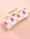 Faux Leather Christmas Holiday Hair Claw Clip - Cream Trees
