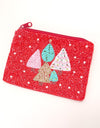 Christmas Tree Seed Bead Coin Purse