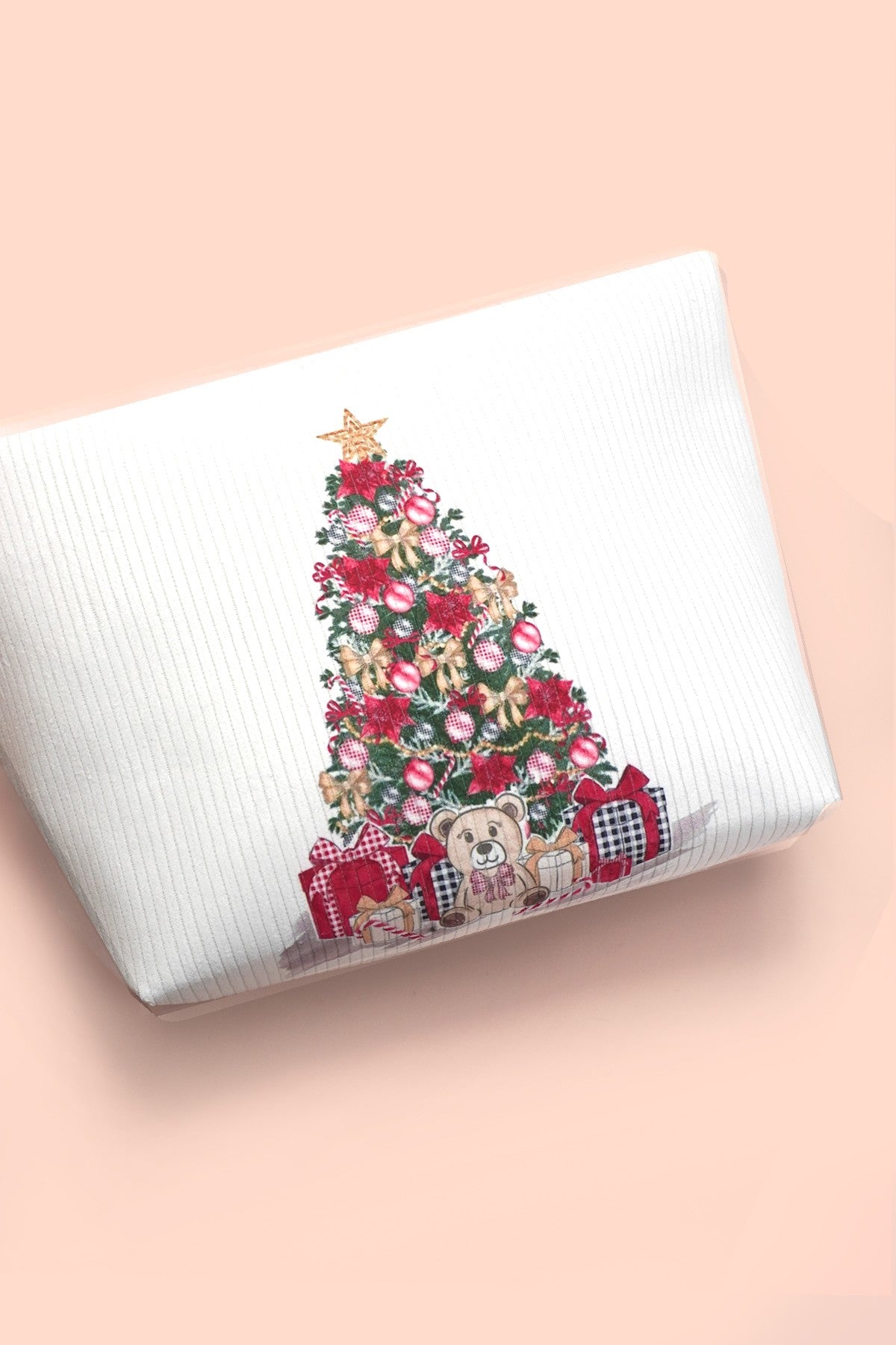 Christmas Makeup Bag - Christmas Tree Bear