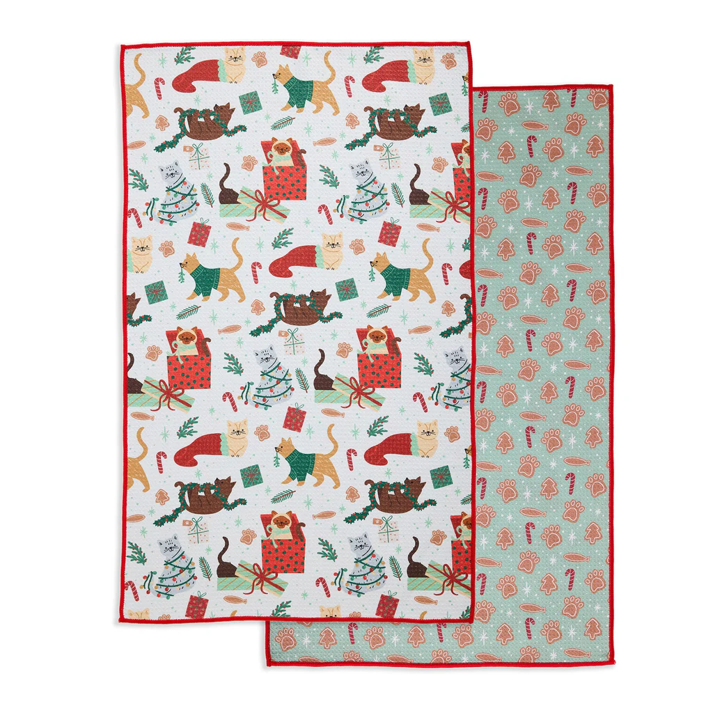 Christmas Kitty Towel