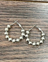 25mm Hoop, 6mm Silver Navajo Earrings