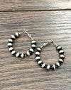 Traditional Navajo Bead 6mm Hoop Earrings