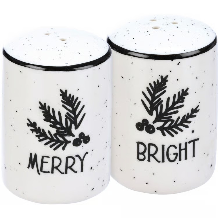 Salt & Pepper Shaker Set- Merry & Bright