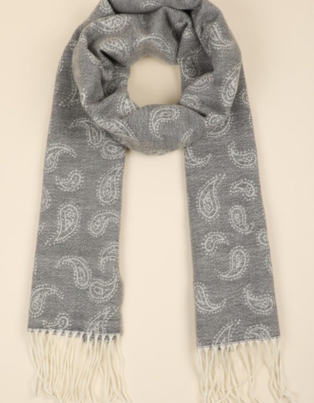 Cashmere feel scarf with paisley design