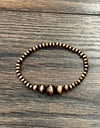 Copper Navajo Bead Stretch Bracelet