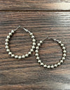 1.75" 6mm Silver Navajo Hoop Earrings