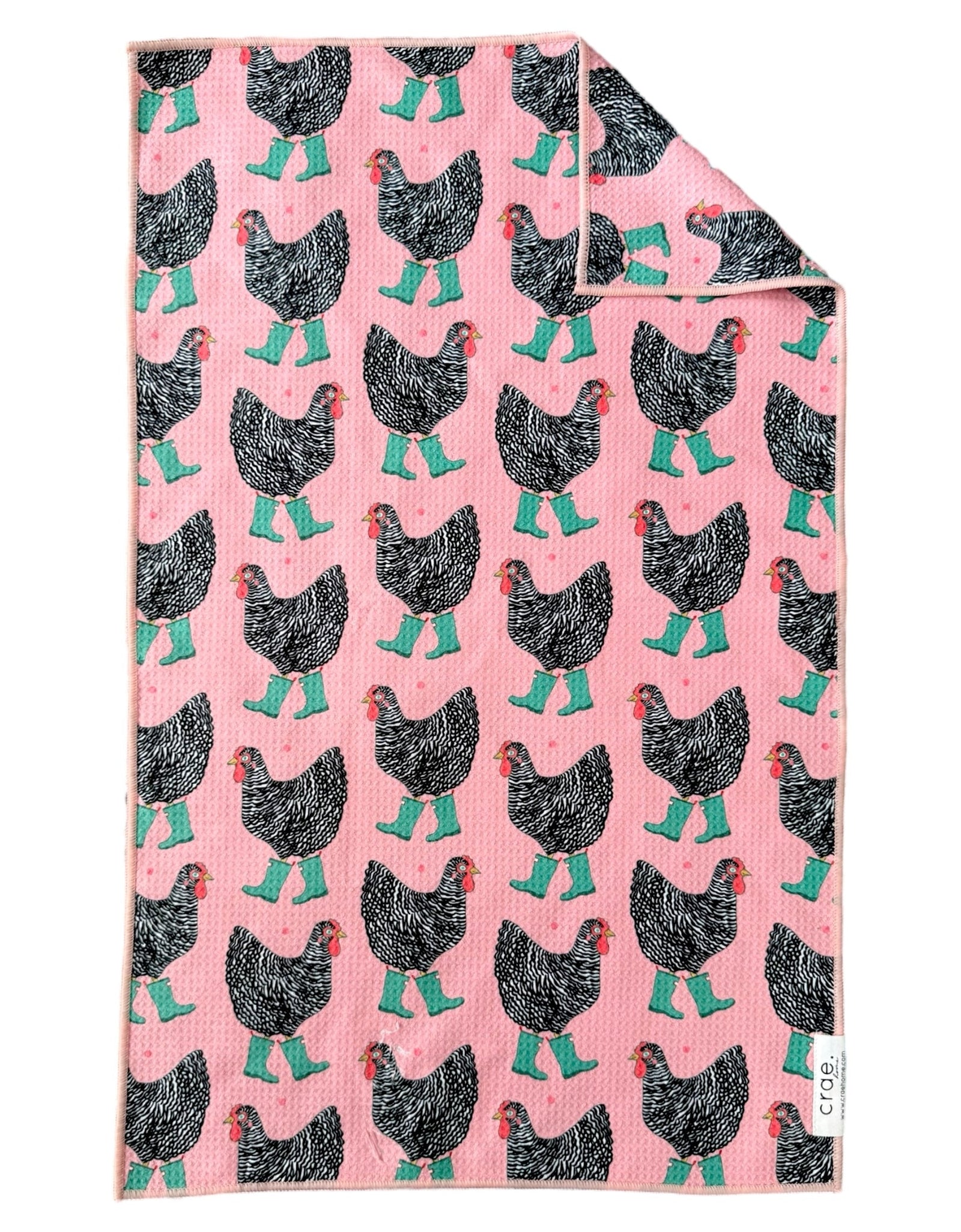 Chick In Boots reversible dish towel