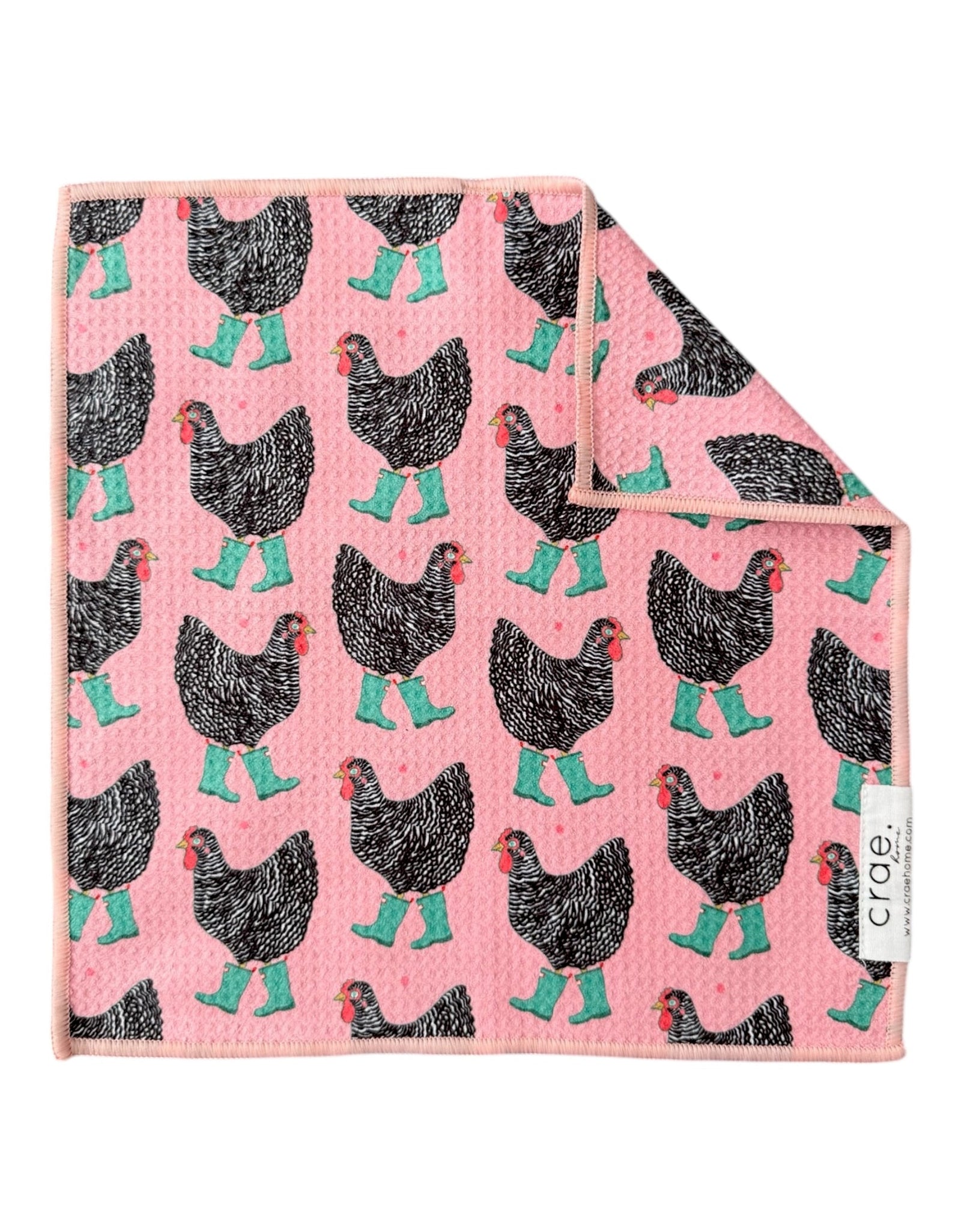 Chick In Boots Reversible Dish Cloth