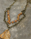 PGJ Raw Stone Pendant Butterscotch Layered Necklace