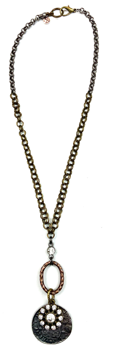 SHORT SIMPLE ON CHAIN W/COIN & BLING