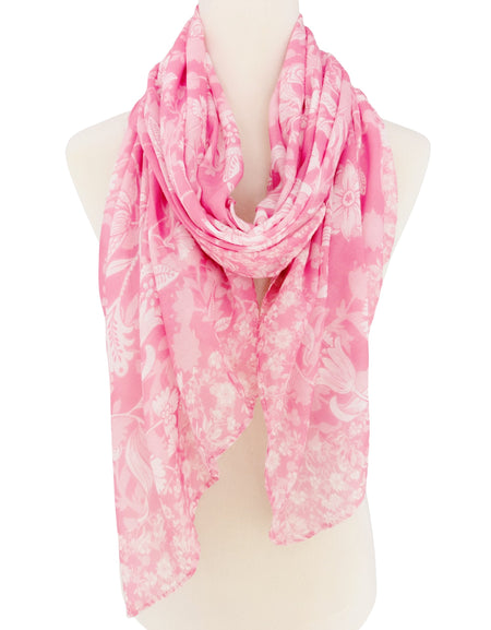 Pink Boho Floral Scarf
