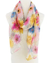 Pink-blue Multicolor Daisy Scarf