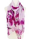 Pink-purple Violet Floral Print Scarf