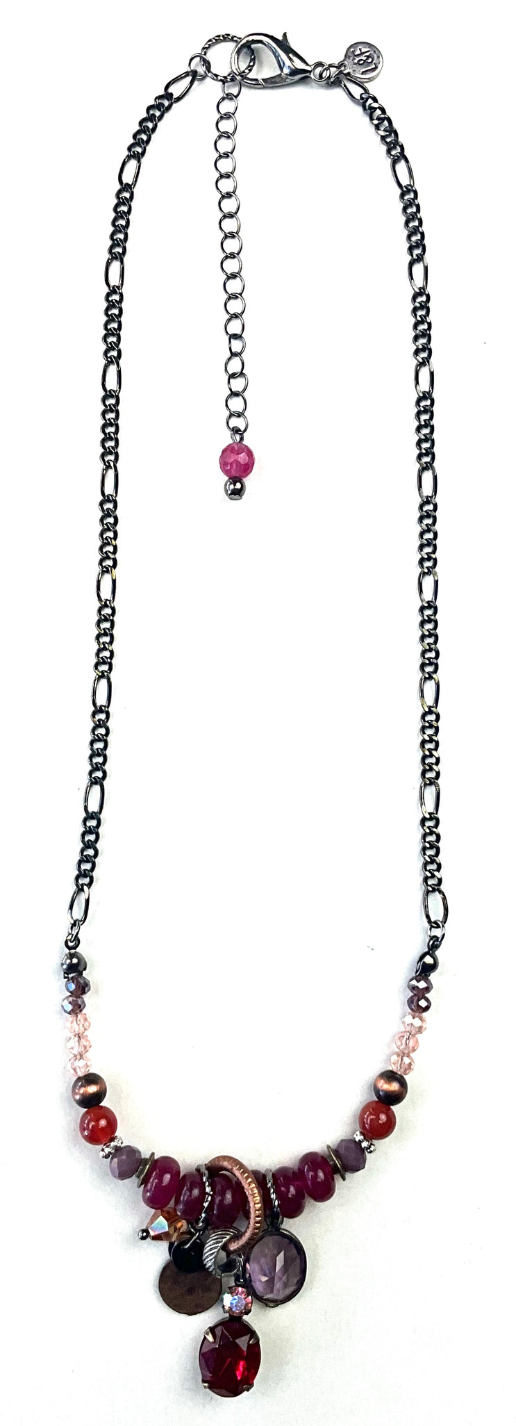 SHORT BEADING & CHAIN W/CENTER CLUSTER Necklace