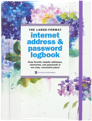 Hydrangeas Large-Format Internet Address & Password Logbook