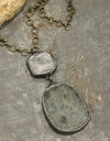 PGJ Vintage Bohemian Charcoal Stone Pendant Necklace