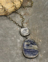 PGJ Vintage Bohemian Dark Blue Stone Pendant Necklace