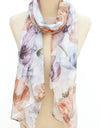 Blue-Coral Poppy Scarf