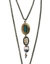 Layered Wheat Chain with Dangles Convertible Necklace