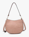 Raquel Whipstitch Trim Saddle Bag - Mauve