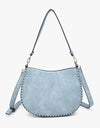 Raquel Whipstitch Trim Saddle Bag - Light Blue