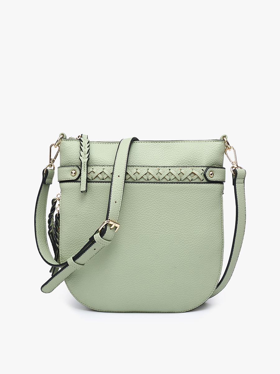 Esther Whipstitch Trim Round Crossbody - Sage