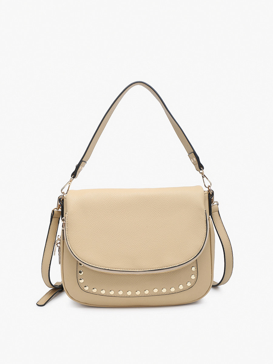 Monet Crossbody/Messenger w/ Stud Details - Pear