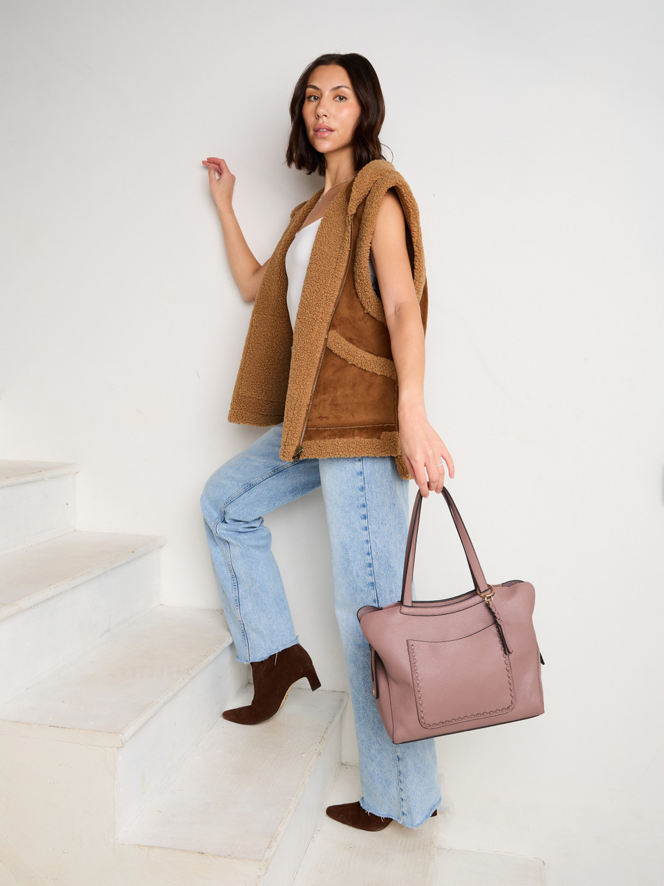 Hunter Pocket-Front Distressed Tote - Baby Blue