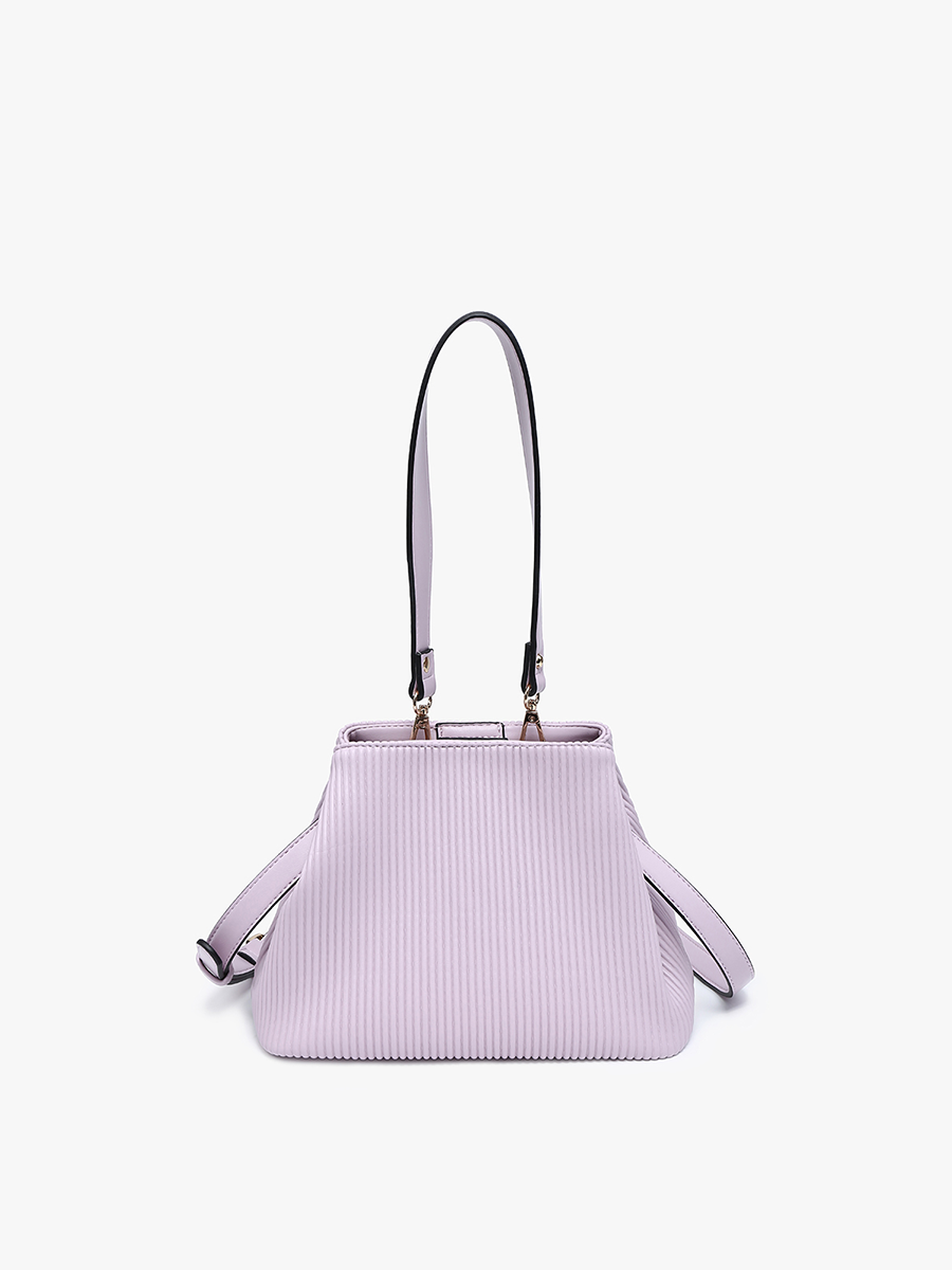 Dove Pleated Satchel w/ Large Handle - Lilac