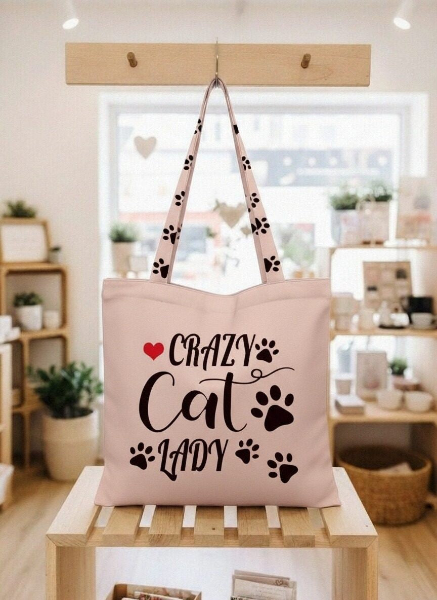 Pink Crazy Cat Lady Tote