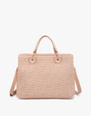 Nancy Woven Diamond Tote - Mauve