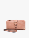 Cadence Buckle Wallet/Clutch w/ Zip Top - Pink