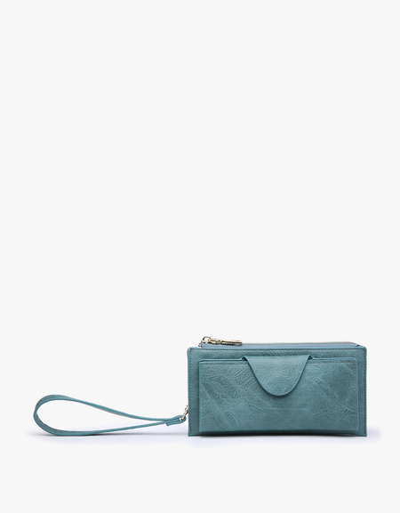 Kyla RFID Wallet w/ Snap Closure and Zip Change Pocket - Teal